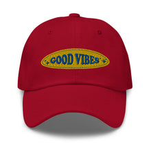 Load image into Gallery viewer, Good Vibes Positive Affirmations Embroidered Dad Hat, Hats For Men, Sun Hats For Women, Yoga Gifts