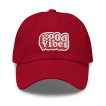 Load image into Gallery viewer, Good Vibes Embroidered Baseball Caps, Hats For Men, Sun Hats For Women, Motivational Gifts