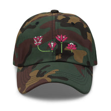 Load image into Gallery viewer, Pretty Lotus Flowers Embroidered Relaxed Fit Baseball Cap, Hats for Men, Sun Hats for Women