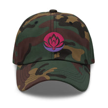 Load image into Gallery viewer, Pure Lotus Flower Embroidered Relaxed Fit Baseball Cap, Yoga Hats, Hats for Men, Sun Hats for Women