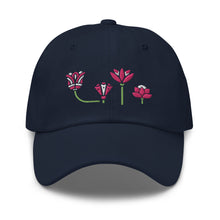 Load image into Gallery viewer, Pretty Lotus Flowers Embroidered Relaxed Fit Baseball Cap, Hats for Men, Sun Hats for Women