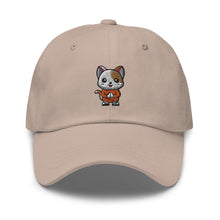 Load image into Gallery viewer, Praying White Cat Embroidered Relaxed Fit Baseball Cap, Buddha Gifts, Hats for Men, Sun Hats for Women