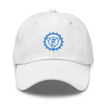 Load image into Gallery viewer, The Vishuddha or Throat Chakra Embroidered Relaxed Fit Baseball Cap, Buddha Gifts, Hats for Men, Sun Hats for Women