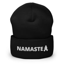 Load image into Gallery viewer, Namaste Yoga Embroidered Cuffed Beanie, Beanies Hats For Men, Beanie For Women, Yoga Gifts
