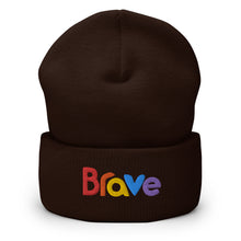 Load image into Gallery viewer, I am Brave Embroidered Cuffed Beanie, Beanies Hats For Men, Beanie For Women, Motivational Gifts

