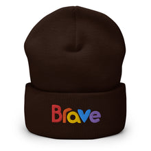 Load image into Gallery viewer, I am Brave Embroidered Cuffed Beanie, Beanies Hats For Men, Beanie For Women, Motivational Gifts