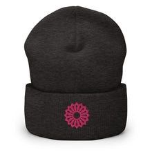 Load image into Gallery viewer, Blooming Pink Lotus Embroidered Cuffed Beanie, Beanies Hats For Men, Beanie For Women, Yoga Gifts