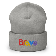 Load image into Gallery viewer, I am Brave Embroidered Cuffed Beanie, Beanies Hats For Men, Beanie For Women, Motivational Gifts