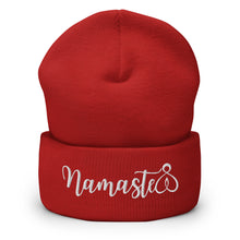Load image into Gallery viewer, Namaste Daily Embroidered Cuffed Beanie, Beanies Hats For Men, Beanie For Women, Yoga Gifts
