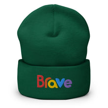 Load image into Gallery viewer, I am Brave Embroidered Cuffed Beanie, Beanies Hats For Men, Beanie For Women, Motivational Gifts