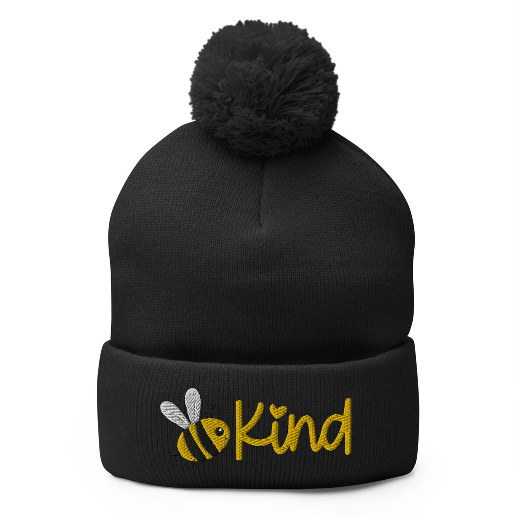 Be Kind Embroidered Pom-Pom Beanie, Beanies Hats For Men, Beanie For Women, Motivational Gifts