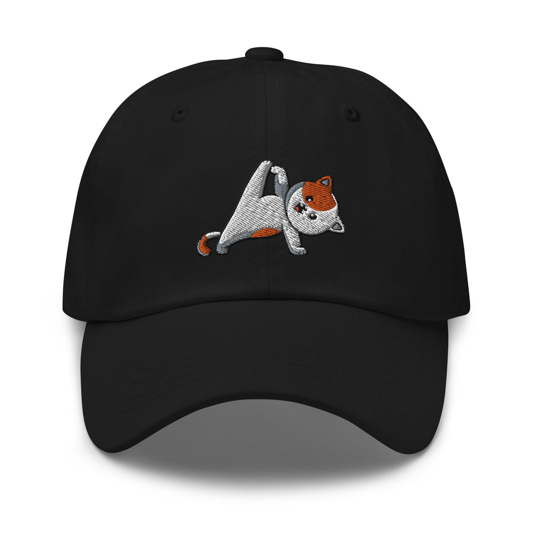 Yoga Cat Embroidered Dad Hat