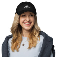 Load image into Gallery viewer, Meditation in Lotus Embroidered Relaxed Fit Baseball Cap, Buddha Gifts, Hats for Men, Sun Hats for Women
