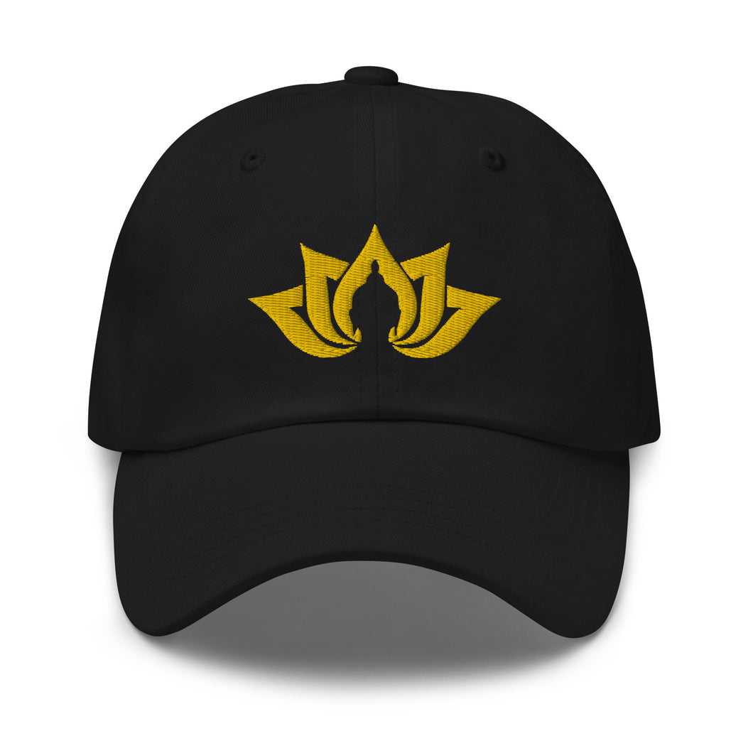 Namaste Buddha Lotus Embroidered Relaxed Fit Baseball Cap, Buddha Gifts, Hats for Men, Sun Hats for Women