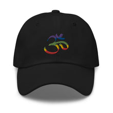 Load image into Gallery viewer, Colorful Om Embroidered Relaxed Fit Baseball Cap, Buddha Gifts, Hats for Men, Sun Hats for Women
