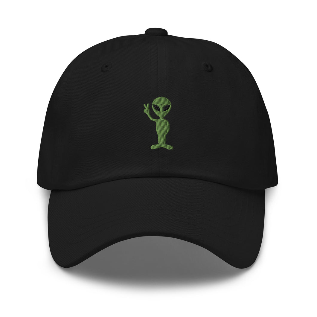 Peace Alien Embroidered Dad Hat