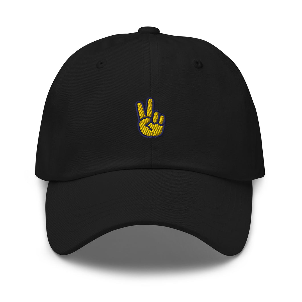 Peace Hand Sign Embroidered Dad Hat