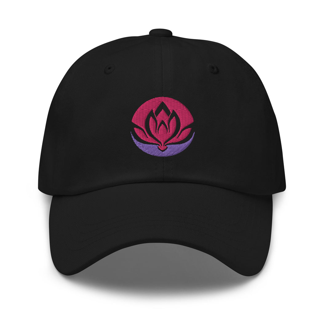 Pure Lotus Flower Embroidered Dad Hat