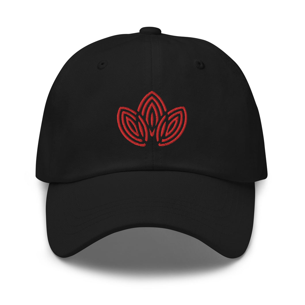 Red Lotus Embroidered Dad Hat