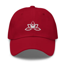 Load image into Gallery viewer, Meditation in Lotus Embroidered Relaxed Fit Baseball Cap, Buddha Gifts, Hats for Men, Sun Hats for Women
