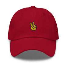 Load image into Gallery viewer, Peace Hand Sign Embroidered Dad Hat
