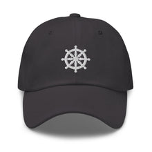 Load image into Gallery viewer, Wheel Of Dharma Embroidered Baseball Caps, Hats For Men, Sun Hats For Women, Yoga Gifts, Buddha Gifts
