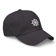 Load image into Gallery viewer, Wheel Of Dharma Embroidered Baseball Caps, Hats For Men, Sun Hats For Women, Yoga Gifts, Buddha Gifts
