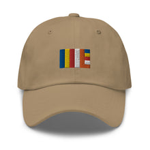 Load image into Gallery viewer, Buddhist Flag Embroidered Baseball Caps, Hats For Men, Sun Hats For Women, Buddha Gifts, Yoga Gifts
