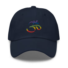 Load image into Gallery viewer, Colorful Om Embroidered Relaxed Fit Baseball Cap, Buddha Gifts, Hats for Men, Sun Hats for Women
