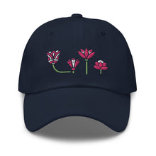 Load image into Gallery viewer, Pretty Lotus Flowers Embroidered Dad Hat
