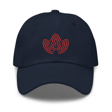 Load image into Gallery viewer, Red Lotus Embroidered Dad Hat
