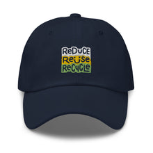 Load image into Gallery viewer, Reduce Reuse Recycle Embroidered Baseball Caps, Hats For Men, Sun Hats For Women, Motivational Gifts

