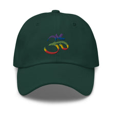 Load image into Gallery viewer, Colorful Om Embroidered Relaxed Fit Baseball Cap, Buddha Gifts, Hats for Men, Sun Hats for Women
