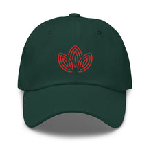 Load image into Gallery viewer, Red Lotus Embroidered Dad Hat
