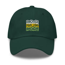 Load image into Gallery viewer, Reduce Reuse Recycle Embroidered Baseball Caps, Hats For Men, Sun Hats For Women, Motivational Gifts
