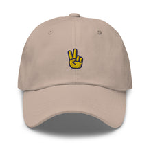 Load image into Gallery viewer, Peace Hand Sign Embroidered Dad Hat
