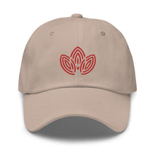 Load image into Gallery viewer, Red Lotus Embroidered Dad Hat
