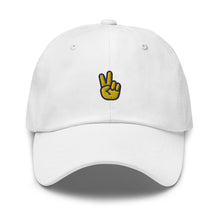 Load image into Gallery viewer, Peace Hand Sign Embroidered Dad Hat
