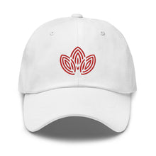 Load image into Gallery viewer, Red Lotus Embroidered Dad Hat
