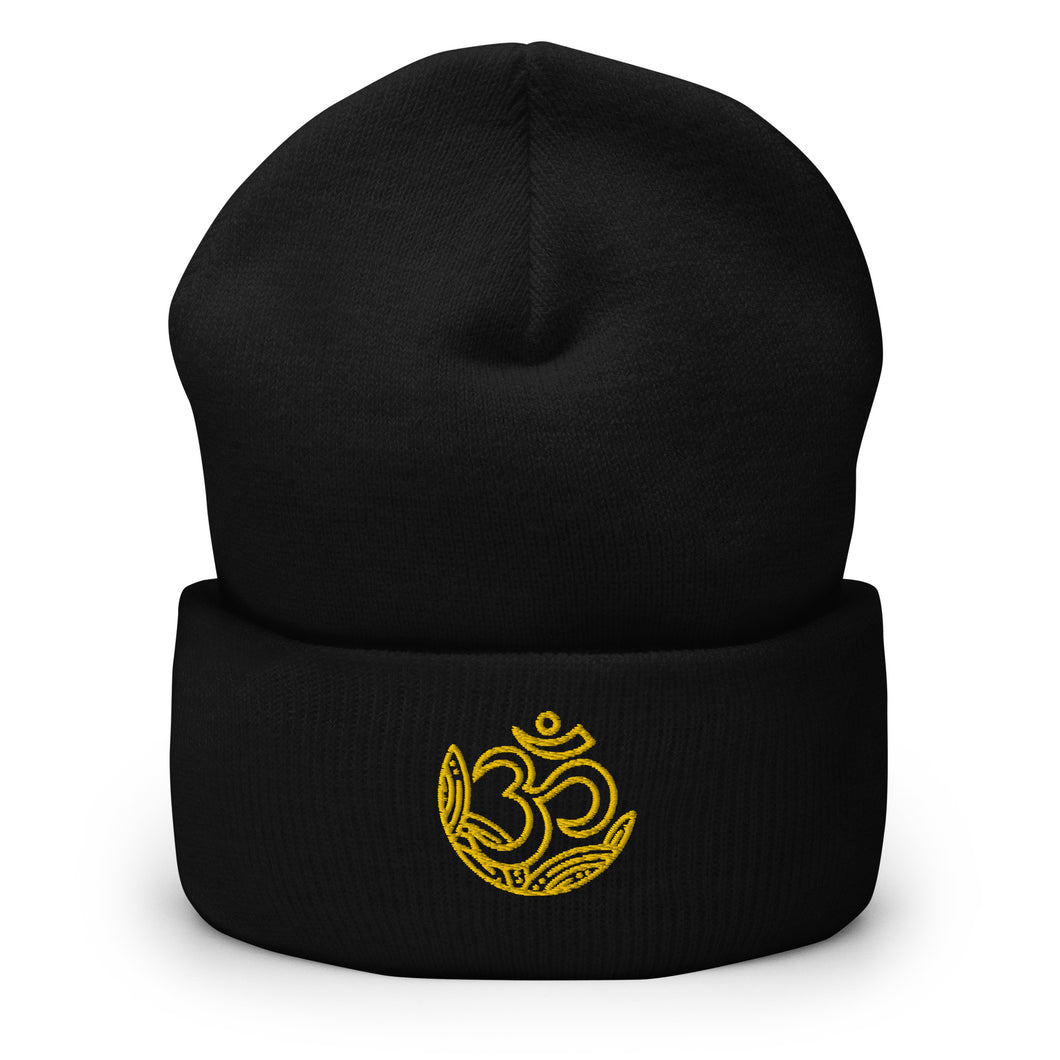 Om Embroidered Cuffed Beanie, Beanies Hats For Men, Beanie For Women, Yoga Gifts, Buddha Gifts