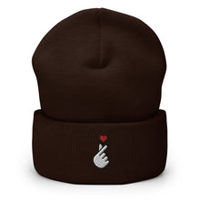 Load image into Gallery viewer, Finger Heart Korean Love Sign Embroidered Dad Hat, Beanies Hats For Men, Beanie For Women
